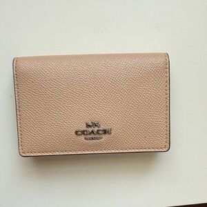 Coach Beige Textured Leather Wallet